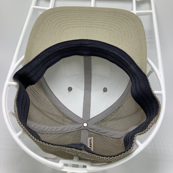 Columbia‎ PFG Mesh Fitted Back Hat Cap Size L/XL Flex Stretch Tan Fish Flag Logo - Picture 8 of 8